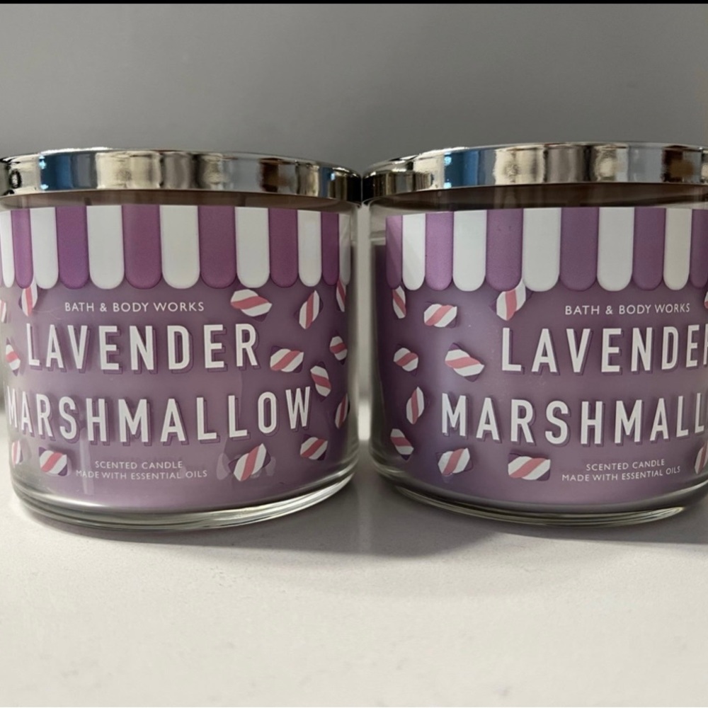 Bath and Body Works Lavender Marshmallow 3 Wick Candles